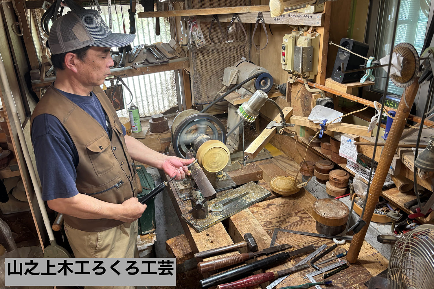 Mdrumsとコラボの木製ドラムを製作中の職人と作業風景